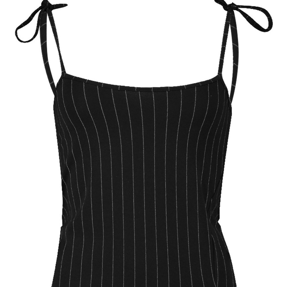 Pinstripe Tie Pinny Dress - Picture 2 of 2
